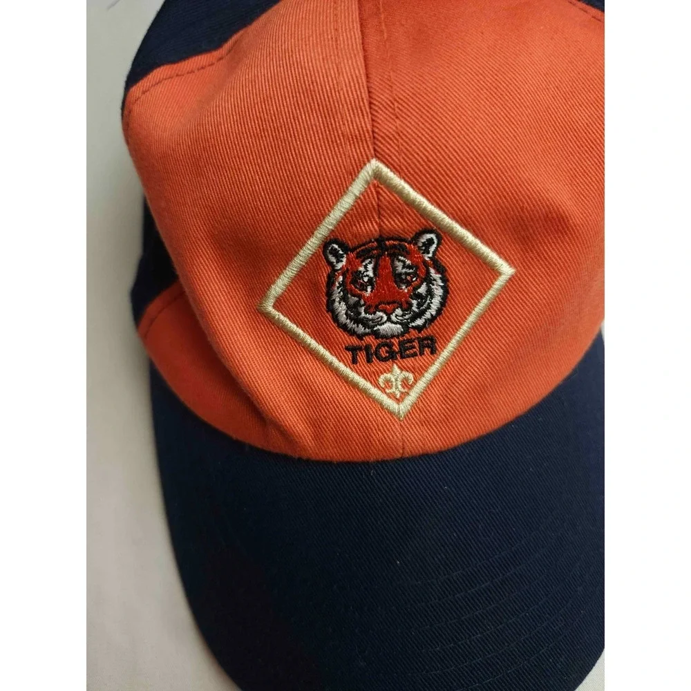Boy Scouts of America Tiger Cub Scout Uniform Cap Hat Navy Orange Embroidered
